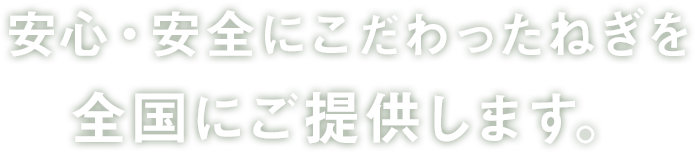 安心・安全にこだわったねぎを全国にご提供します。