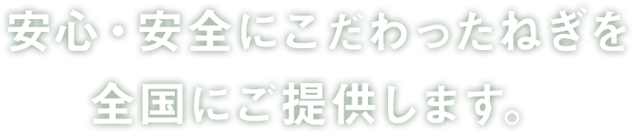 安心・安全にこだわったねぎを全国にご提供します。